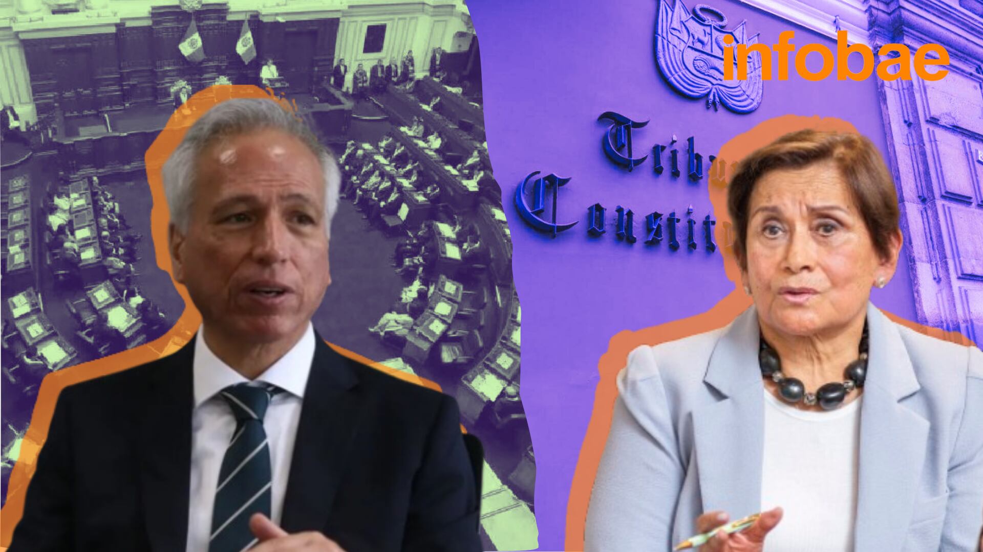 Congreso busca que Aldo Vásquez e Inés Tello sean inhabilitados y para ello volvió a acudir ante el Tribunal Constitucional. Composición Infobae.