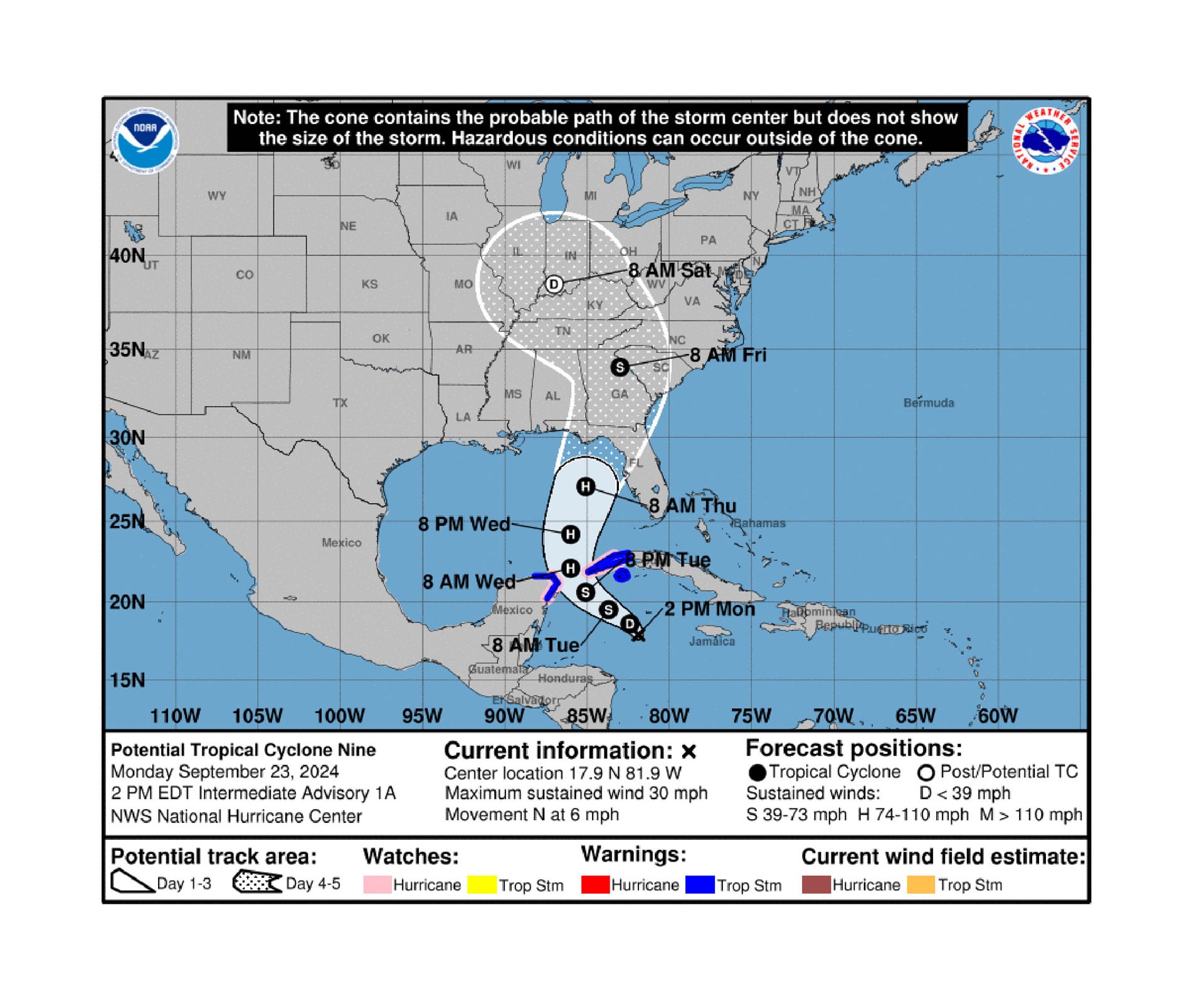 Mapa NHC 13 septiembre