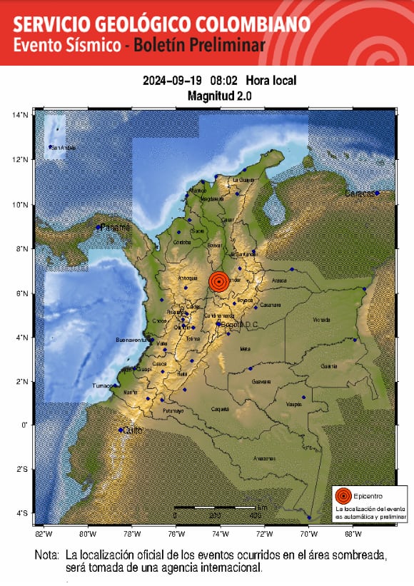 Los ciudadanos de Cimitarra vivieron un sismo de 2,0 - crédito SGC