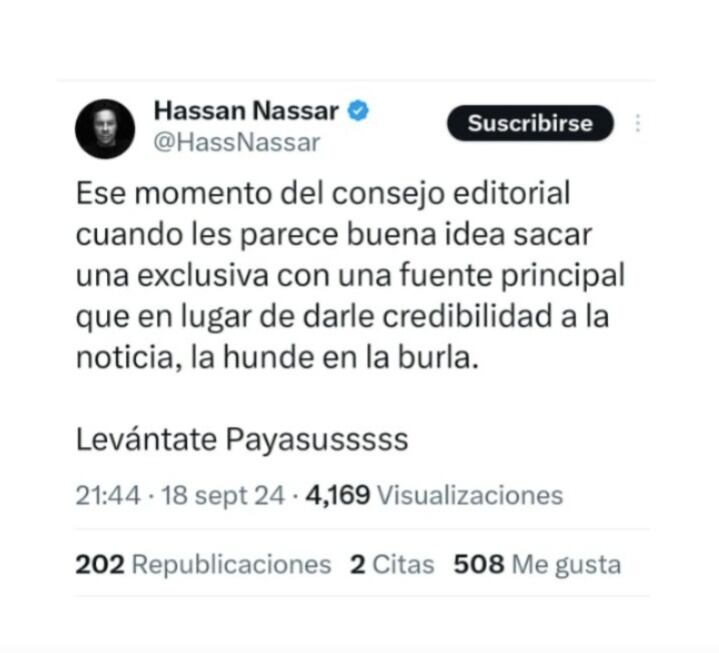 Hassan Nassar y sus pullas a Alfredo Saade