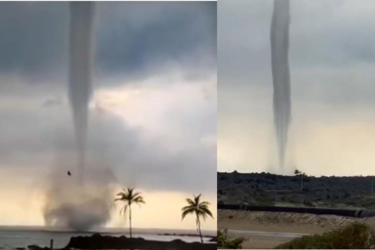 Tromba marina en Sabanagrande genera impacto en los habitantes: el aguacero y los fuertes vientos provocaron el fenómeno natural