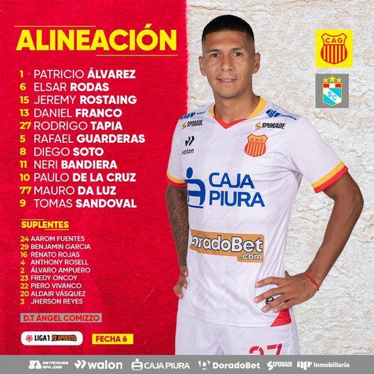 Alineaciones de Atlético Grau vs Sporting Cristal por Torneo Apertura 2024