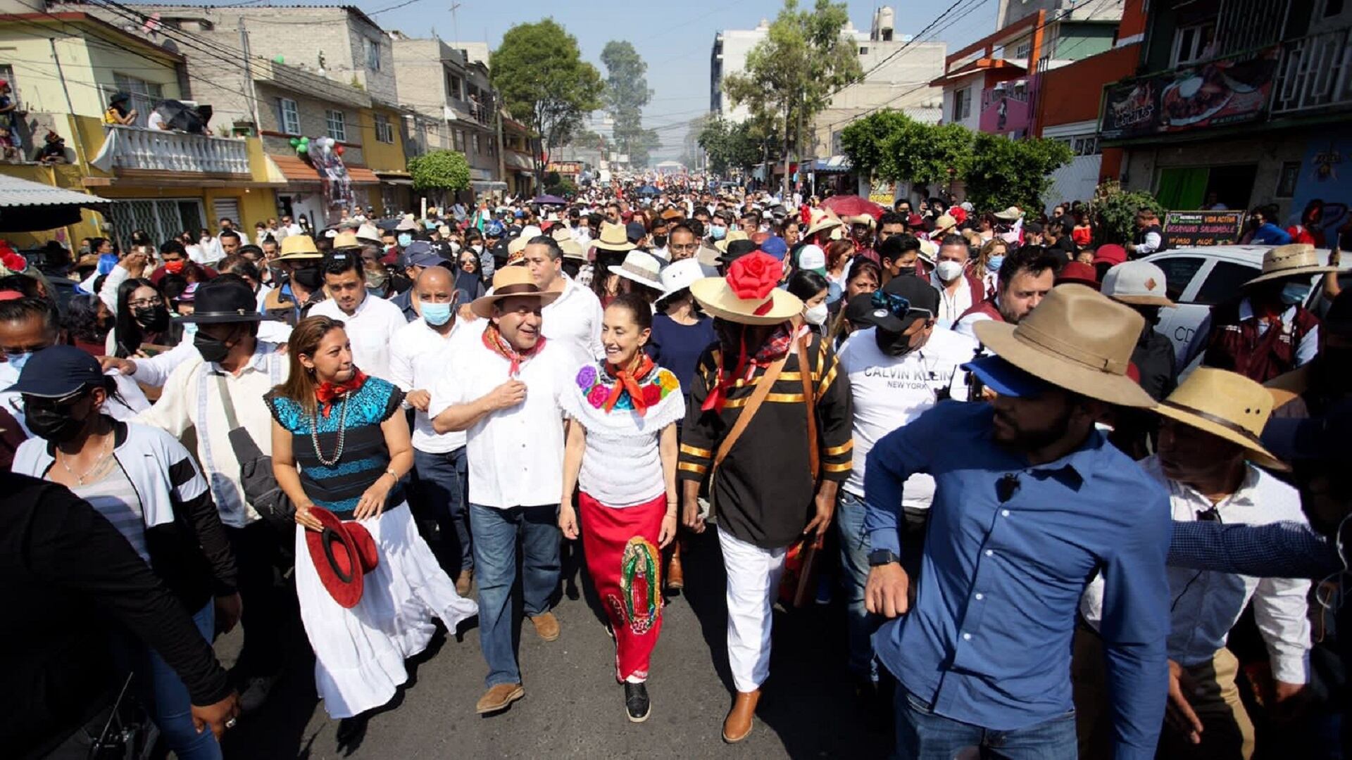 Claudia Sheinbaum celebró en 2022 la Batalla de Puebla en Peñón de los Baños.