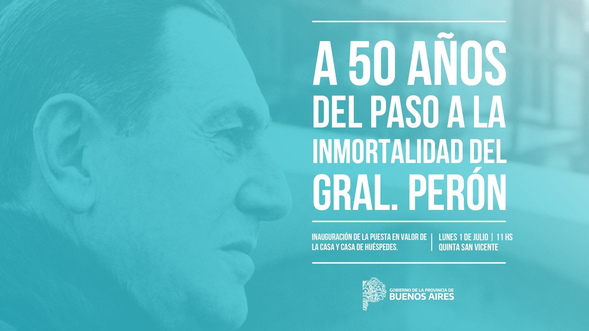 Kicillof convoca a acto por 50 años de la muerte de Perón