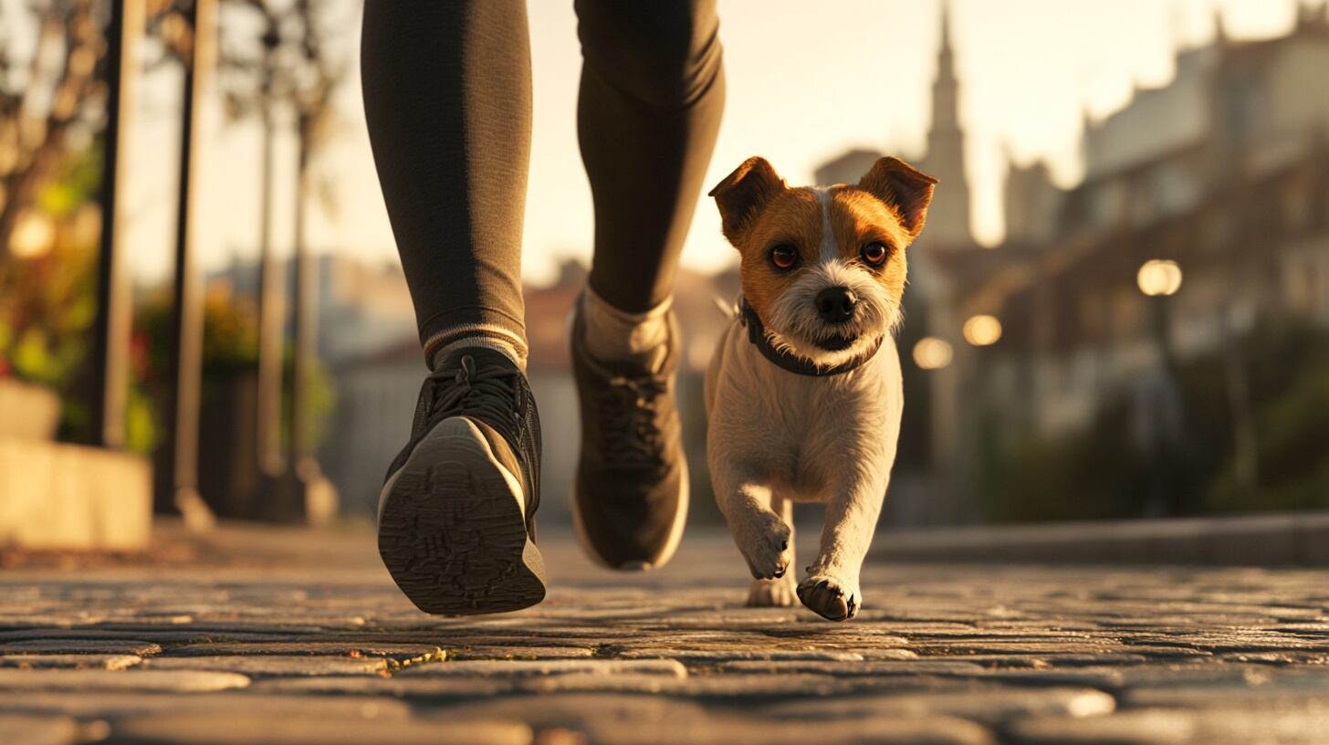 Mascota activa, ejercicio canino, caminata al aire libre, dueño y perro, actividad física conjunta, salud y bienestar. - (Imagen Ilustrativa Infobae)