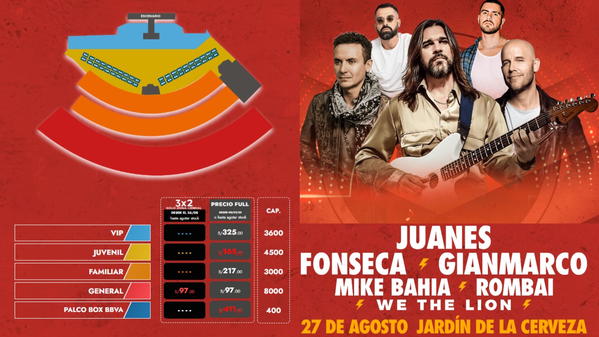 Juanes se presentará en el Jardín de la Cerveza de Arequipa el 27 de agosto.