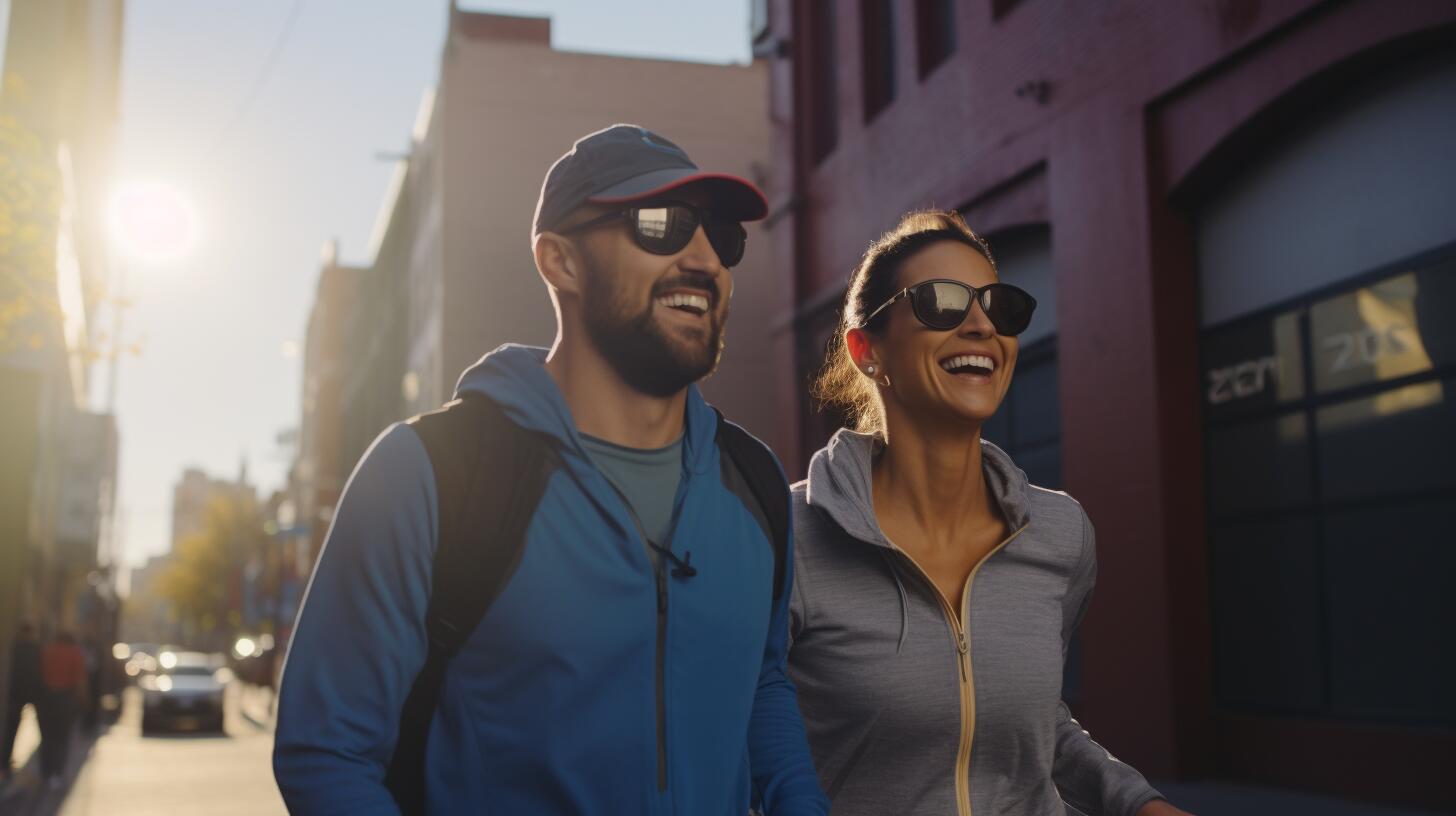 Imagen representativa de una pareja caminando unida por la ciudad, fusionando el ejercicio con el disfrute del paseo urbano. Una actividad que promueve la salud y fortalece el vínculo. (Imagen ilustrativa Infobae)