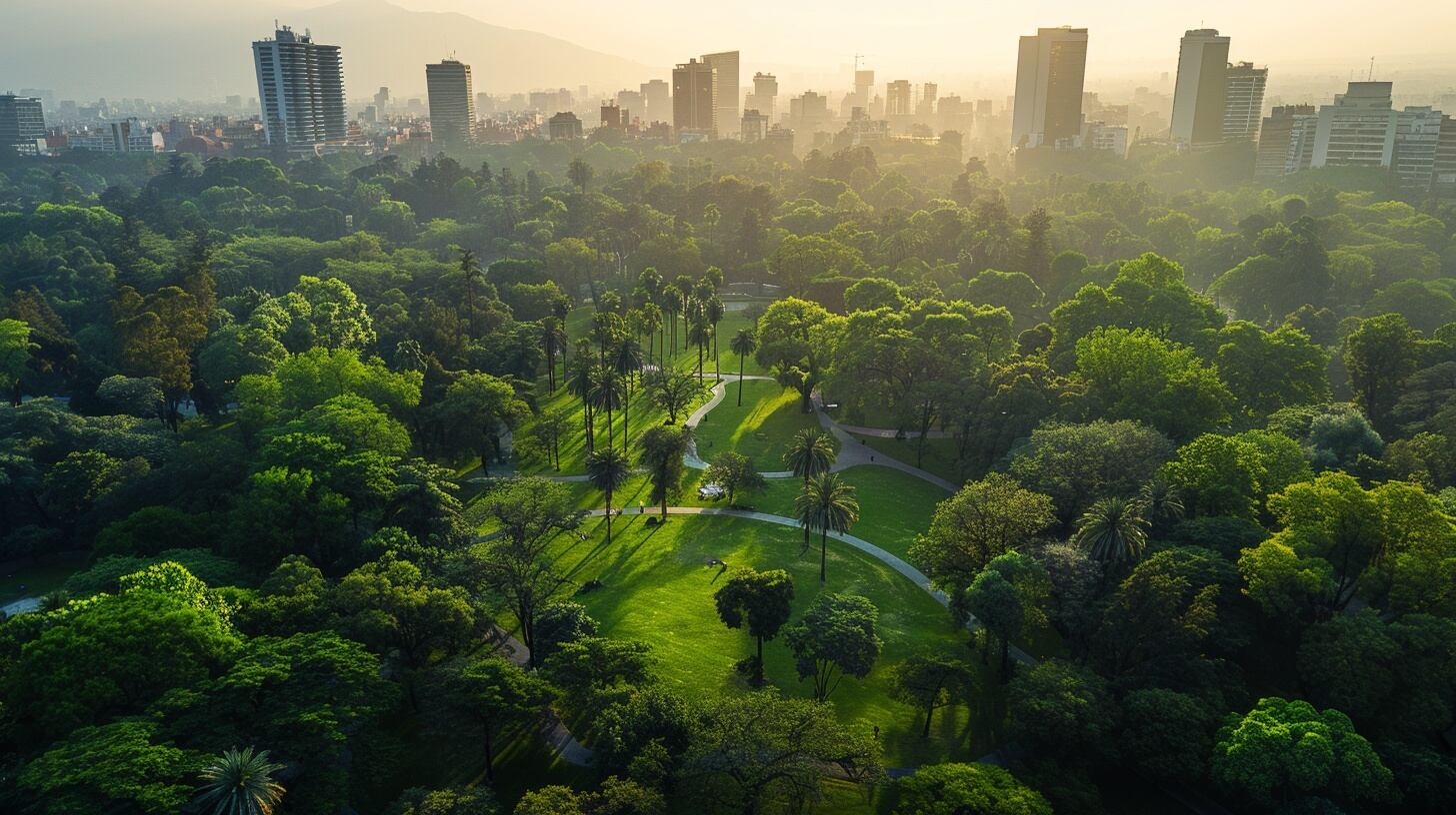 Ciudad reviviendo con la llegada de la primavera: parques llenos de flores y personas disfrutando del sol - (Imagen Ilustrativa Infobae)