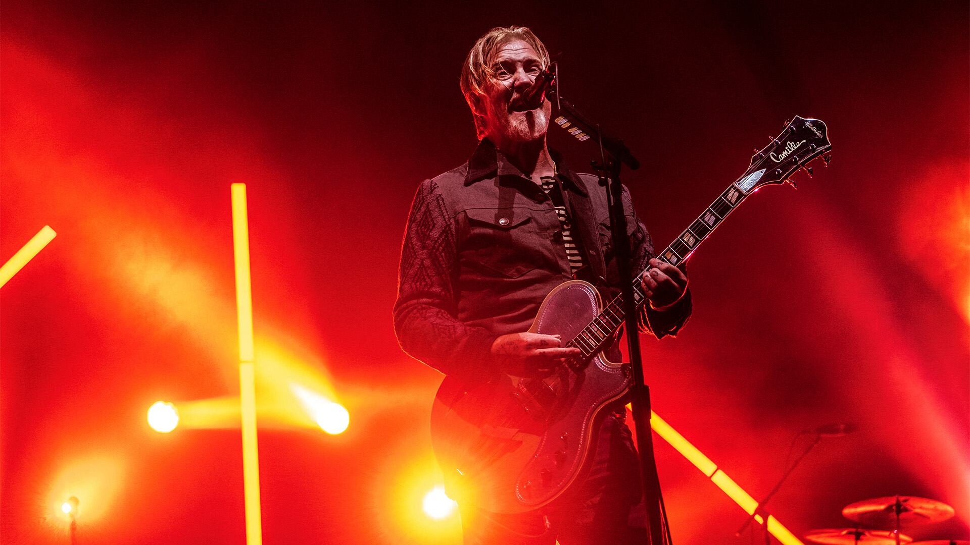 Queens Of The Stone Age with lead singer Josh Homme play at Arena at the Roskilde Festival, in Roskilde, Denmark June 28, 2023