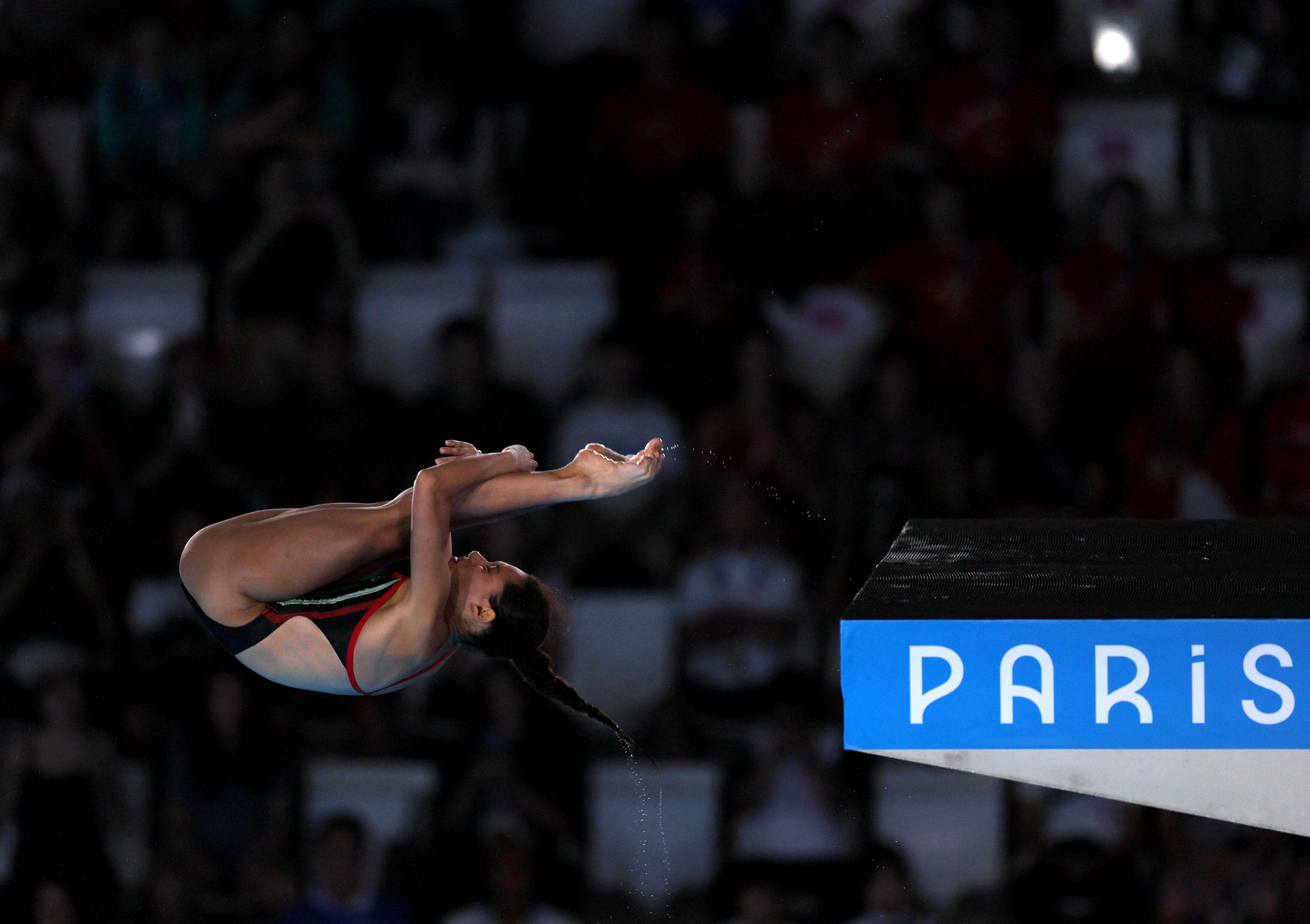 Paris 2024 Olympics - Diving - Women's 10m Platform Final - Aquatics Centre, Saint-Denis, France - August 06, 2024. Gabriela Agundez Garcia of Mexico in action. REUTERS/Leah Millis