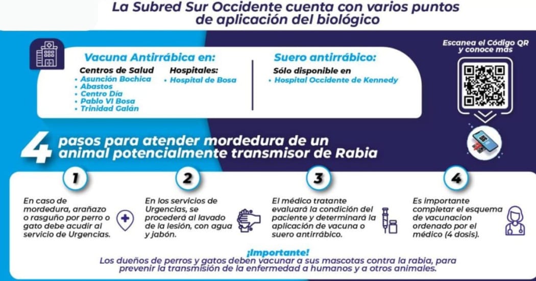 Vacunarse contra la rabia es esencial tras sufrir mordedura de un animal no vacunado - crédito Alcaldía de Bogotá