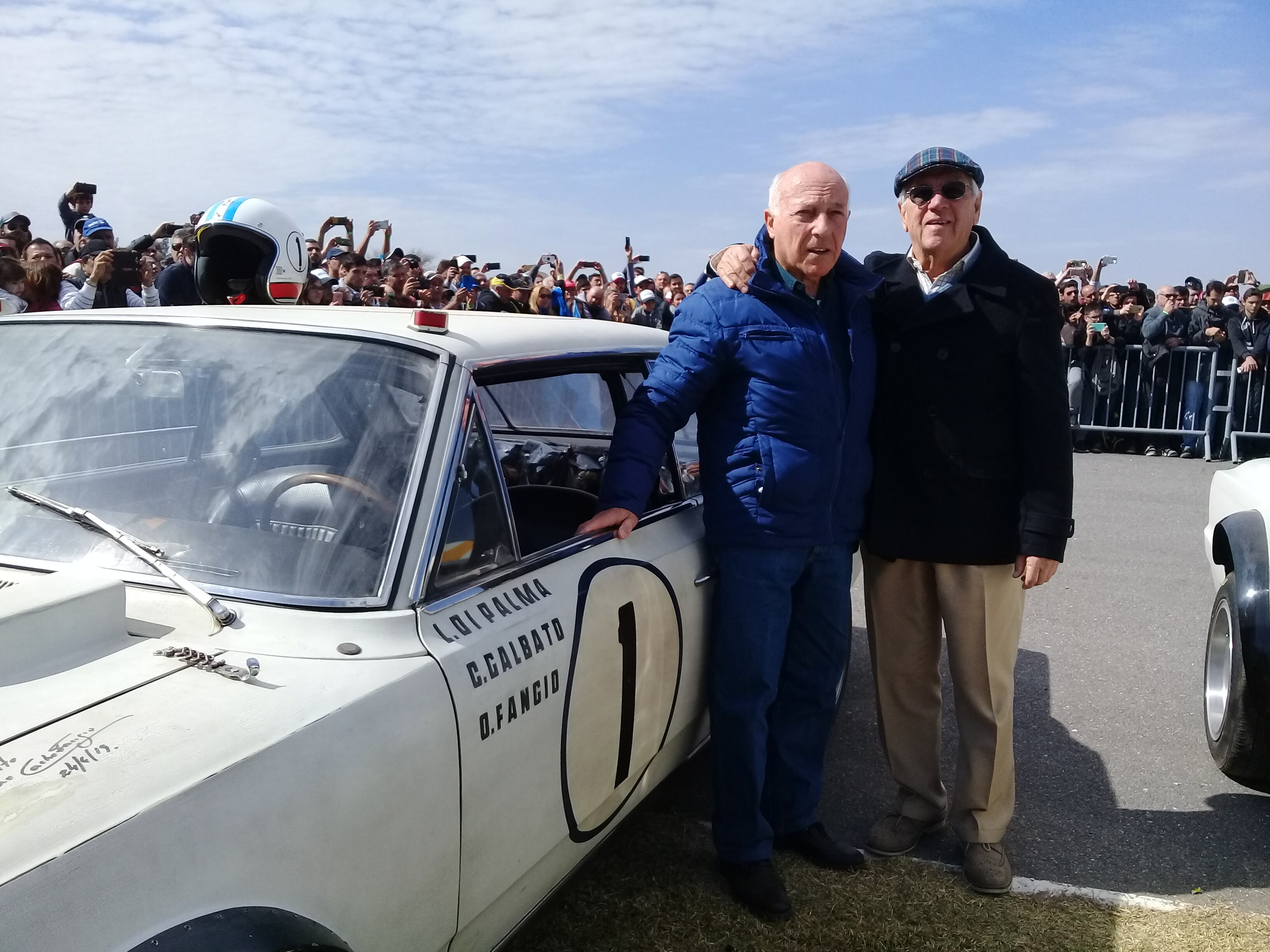 Oscar "Cacho" Fangio y Néstor Jesús García Veiga en el homenaje hecho en 2019