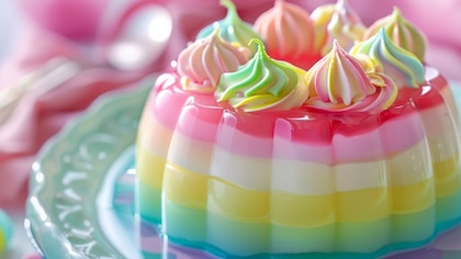 Receta de gelatina de arcoíris con alto contenido de calcio y colágeno