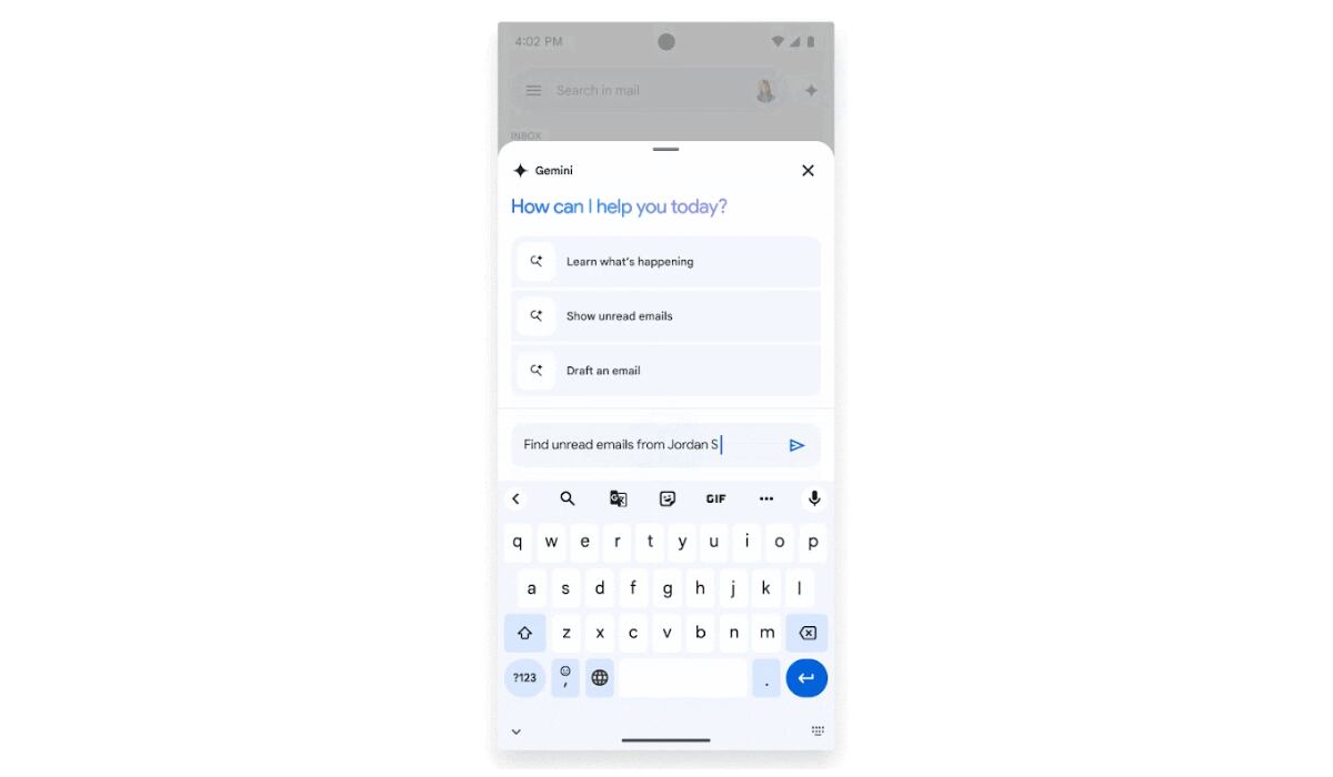 Estas funciones con IA en Gmail solo estaban disponibles para Android. (Google)