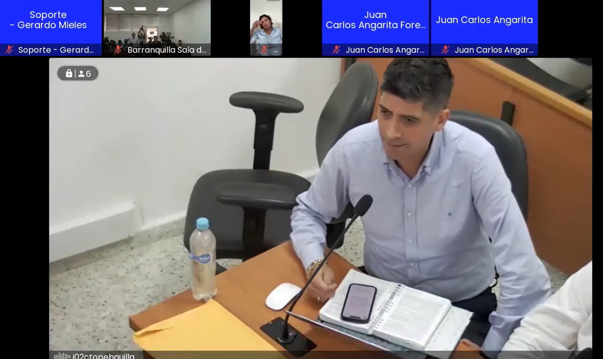 Fiscal Mario Burgos en audiencia de juicio contra Nicolás Petro