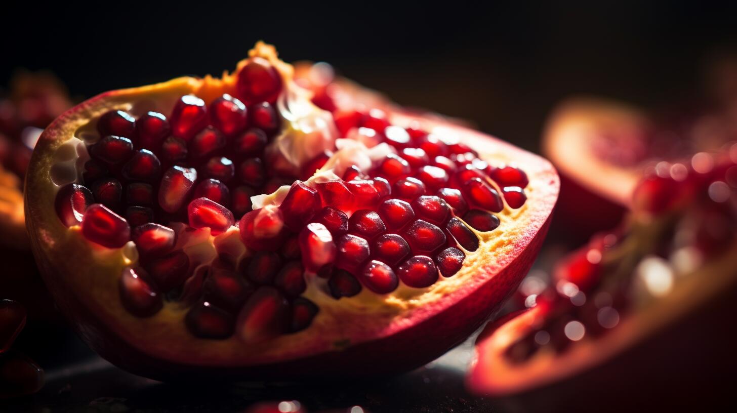 Macrofotografía que revela los detalles de una granada, destacando su vitalidad y nutrición. Una explosión de color que aporta vitaminas esenciales para una salud óptima. (Imagen ilustrativa Infobae)