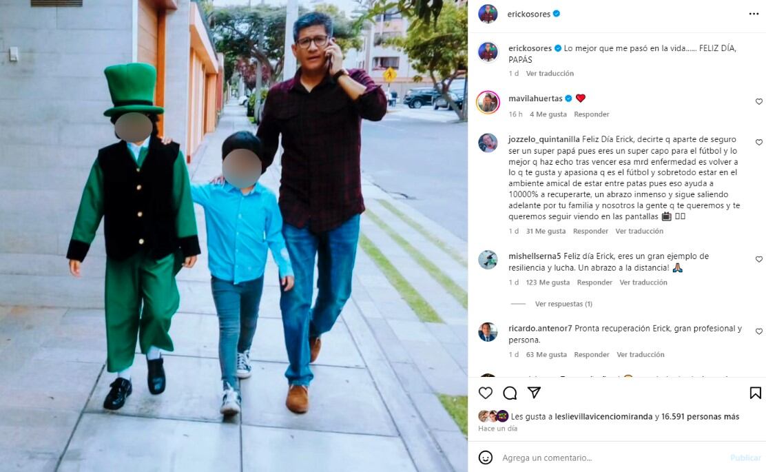 Erick Osores se conmueve al recibir emotivo mensaje de su hijo por su día: “Te amo, papá”