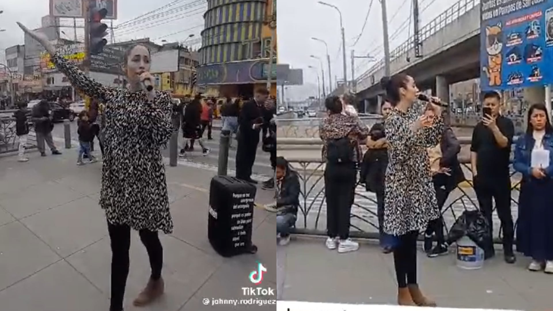 Olinda Castañeda es captada en la calle predicando la palabra de Dios.