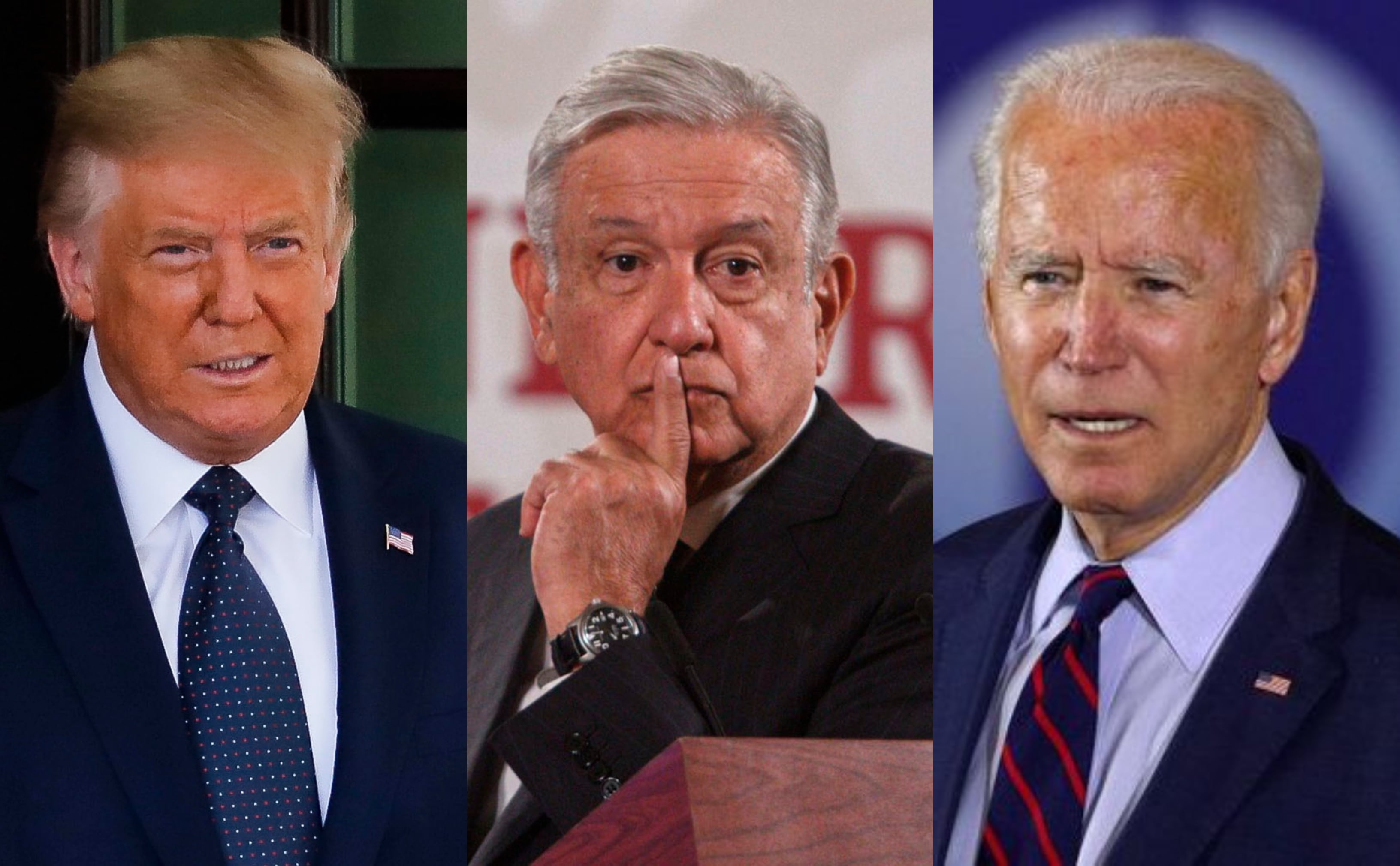 AMLO, Trump y Joe Biden (Foto: Archivo)
