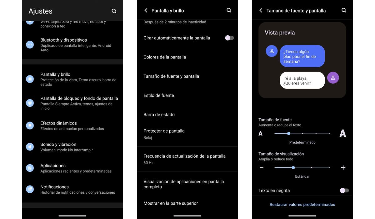 En solo tres pasos, se cambia el tamaño de texto en un teléfono Android. (Android)