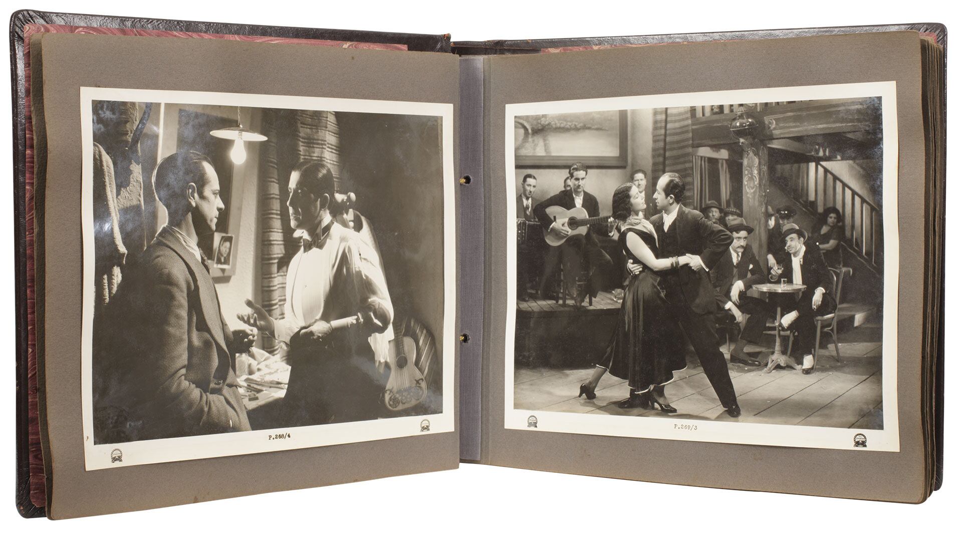 Álbumes originales de fotografías de las películas "Luces de Buenos Aires" y "Melodía de arrabal". Paramount Pictures, Joinville, París (1932)