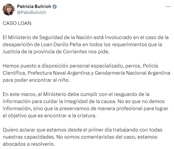 Patricia Bullrich - caso Loan