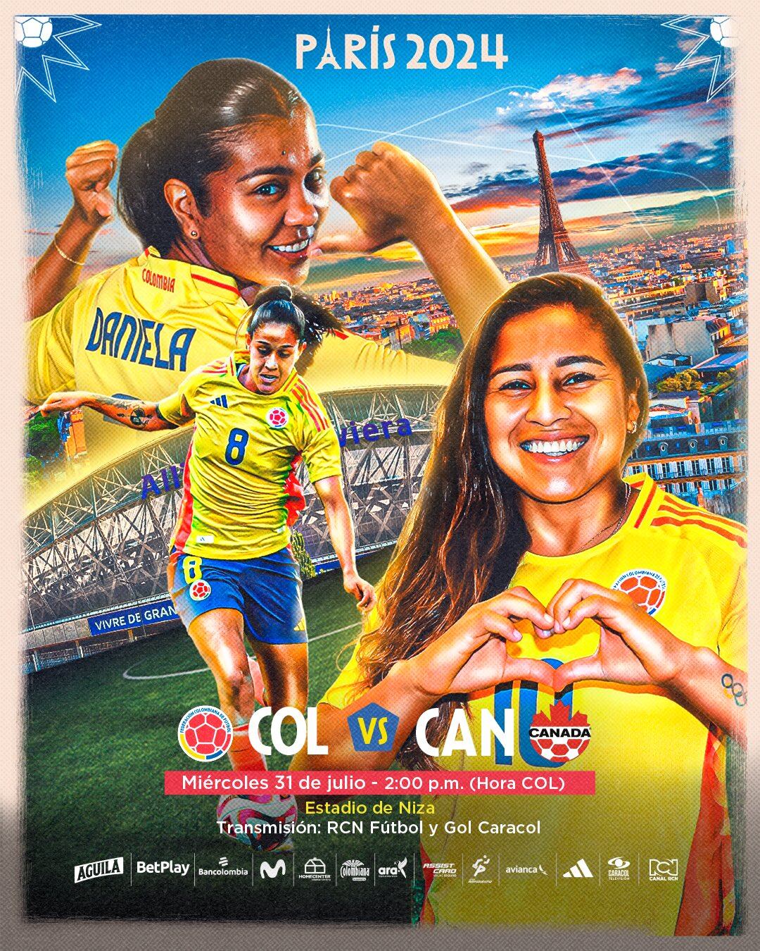 Con Daniela Arias, Marcela Restrepo y Leicy Santos, así presenta el partido la selección Colombia frente a Canadá - crédito @FCFSeleccionCol / X