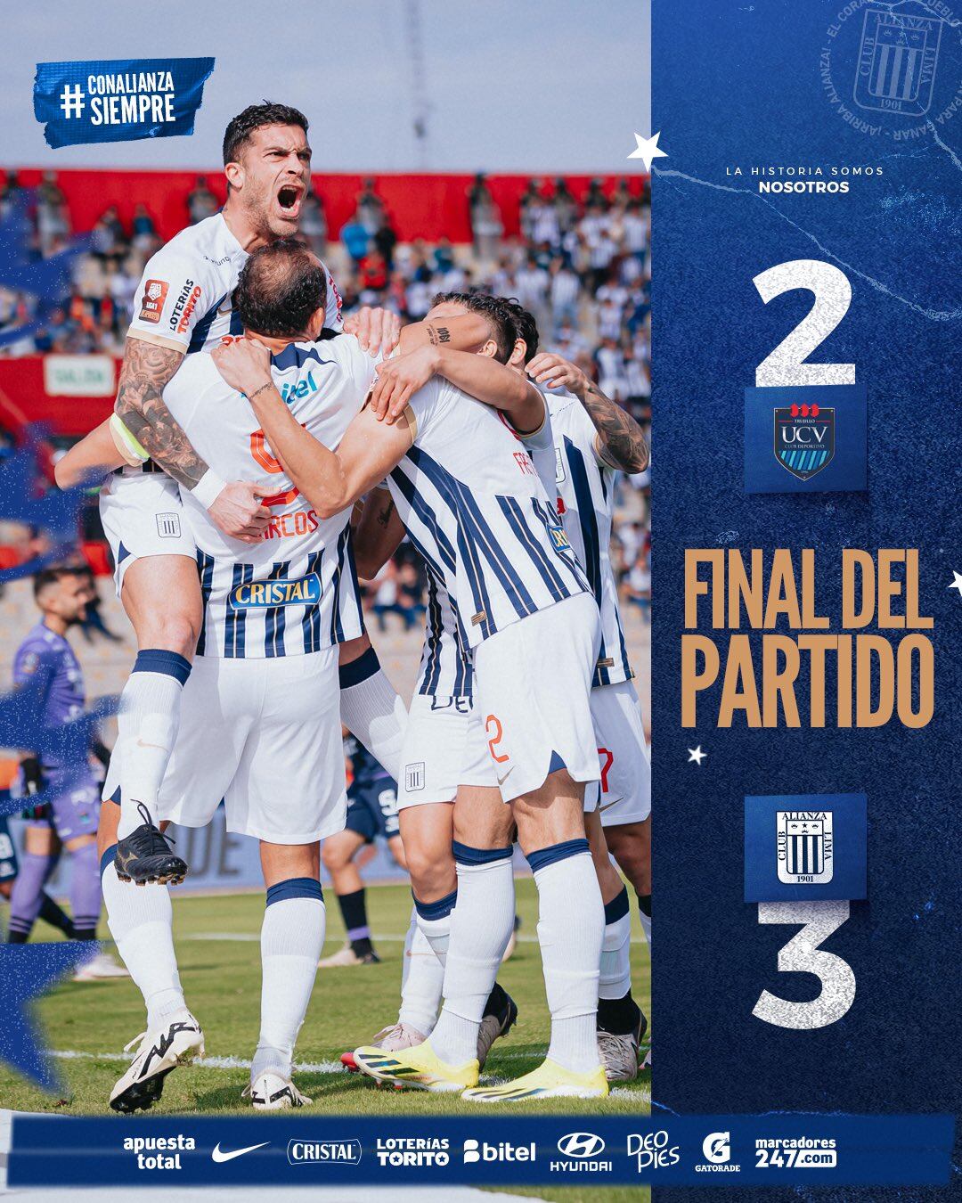 Alianza Lima venció 3-2 a César Vallejo en la primera fecha del Torneo Clausura.