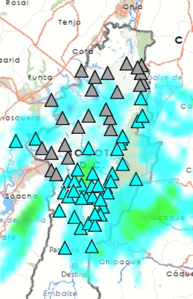 Situación de lluvias en Bogotá - crédito Idiger Bogotá