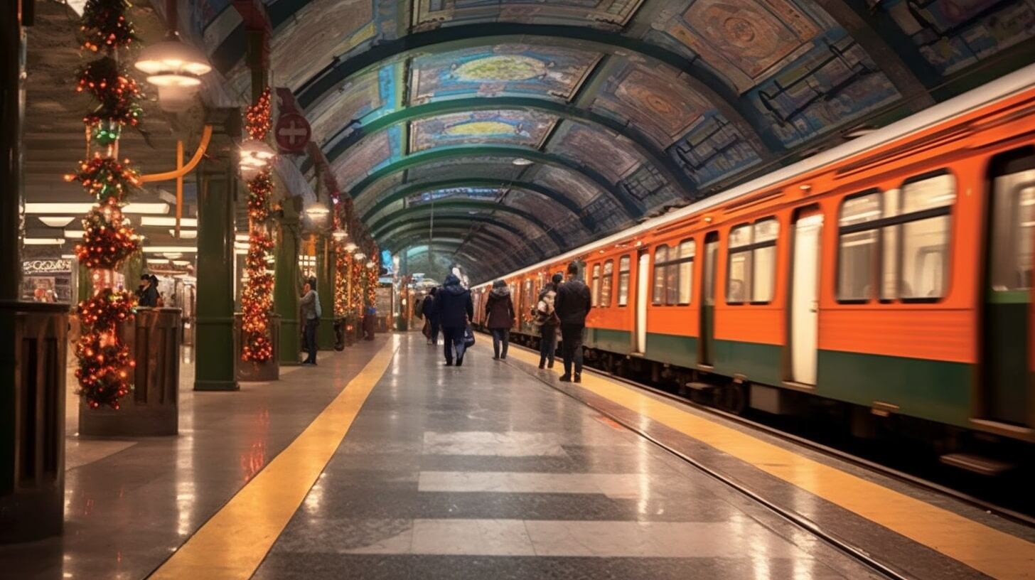 Decoración navideña en el Metro de CDMX
Espíritu festivo en el transporte público
Iluminación navideña en la ciudad
Celebración de la temporada navideña
(Imagen ilustrativa Infobae) - visualesIA