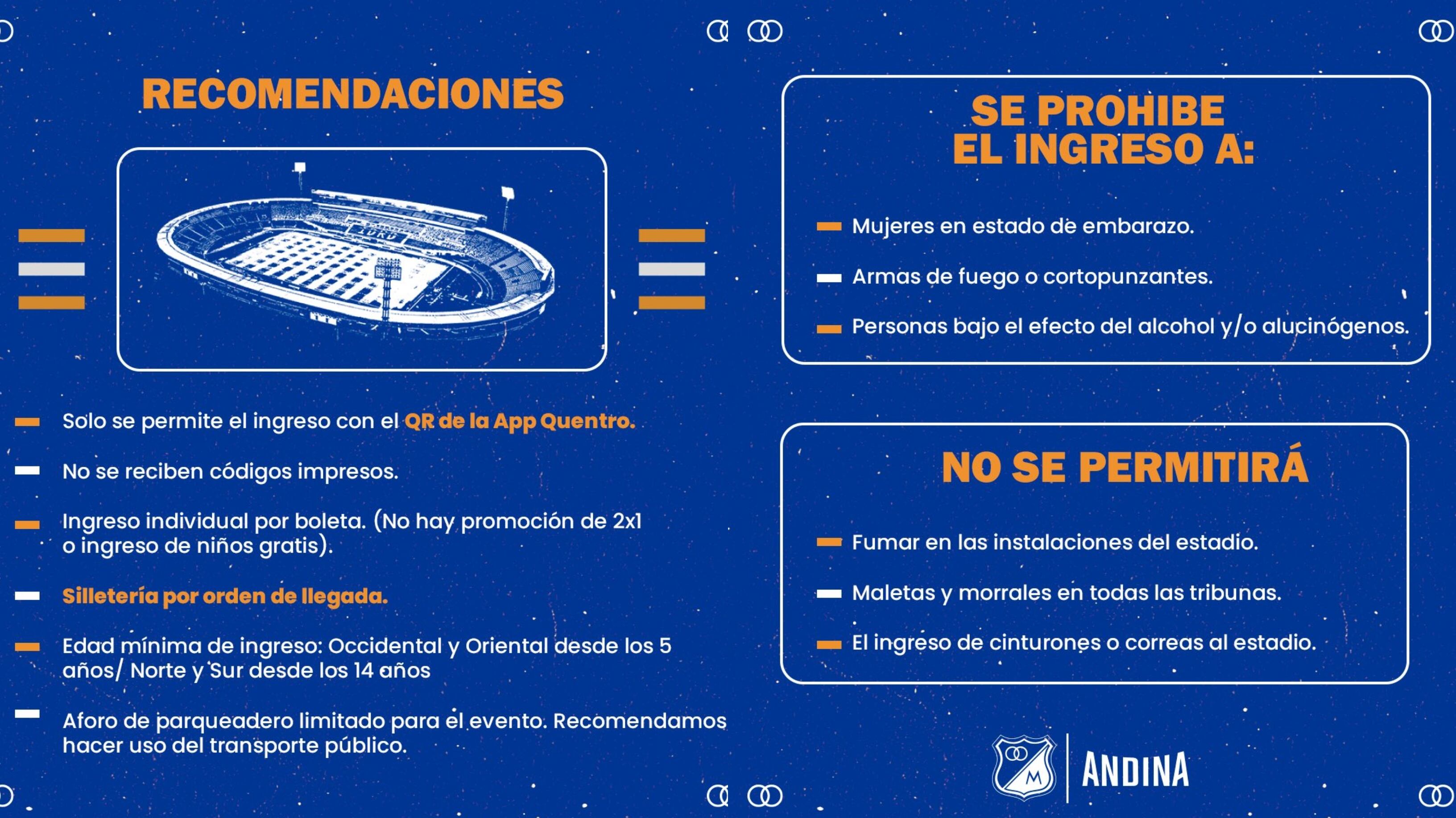 Estas son las recomendaciones de seguridad para los asistentes a la presentación de Falcao - crédito Millonarios FC