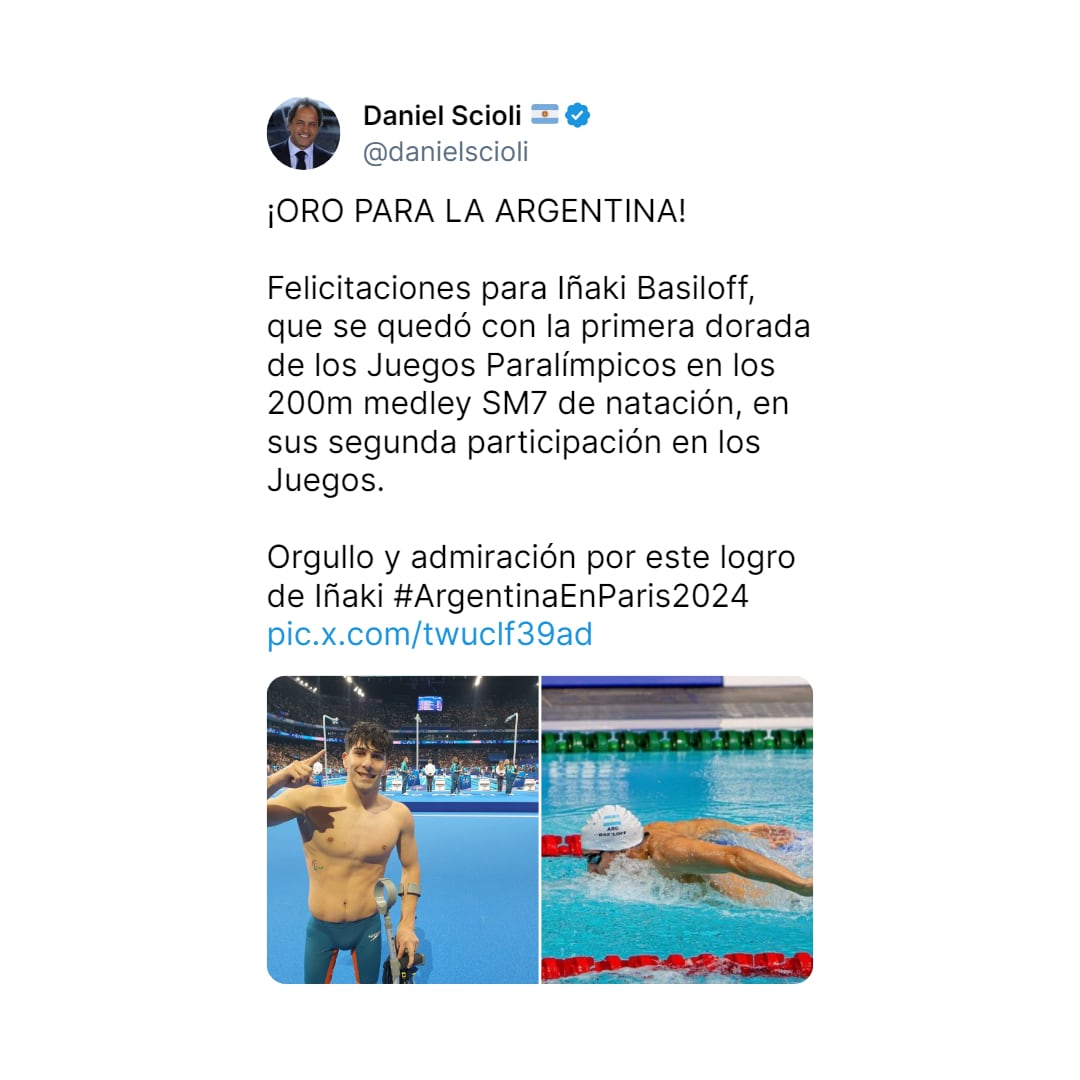 Iñaki Basiloff ganó la medalla dorada en los Juegos Paralímpicos