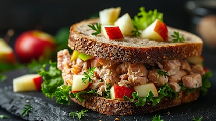 Recetas saludables: sándwich de ensalada de manzana y atún