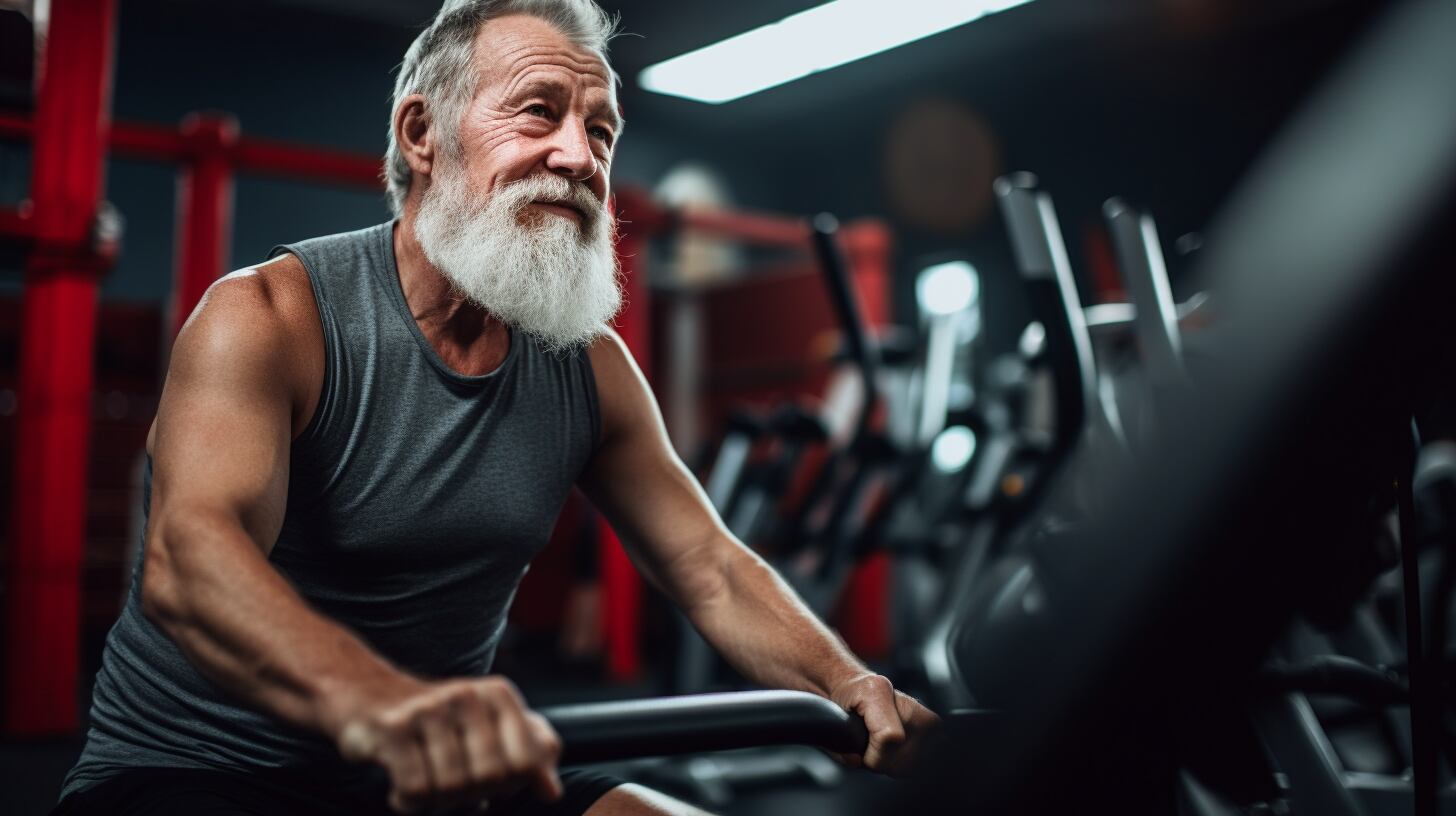 Imagen de un señor mayor comprometido con su bienestar mientras se ejercita en un gimnasio, fomentando un estilo de vida saludable y activo. (Imagen ilustrativa Infobae)