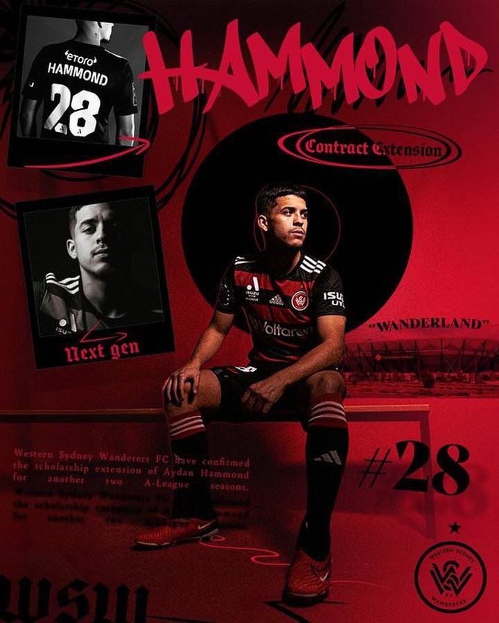 Aydan Hammond renovó contrato con Western Sydney Wanderers hasta 2026. - Crédito: Difusión