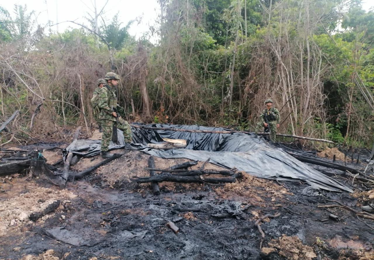 Operativo del Ejército contra el robo de crudo en zona rural de Tibú (Norte de Santander). (Crédito: Ejército Nacional de Colombia)