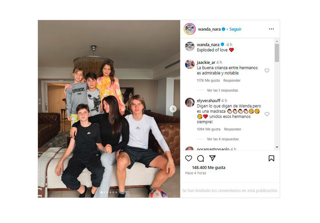 Wanda Nara se reencontró con todos sus hijos luego de meses separados