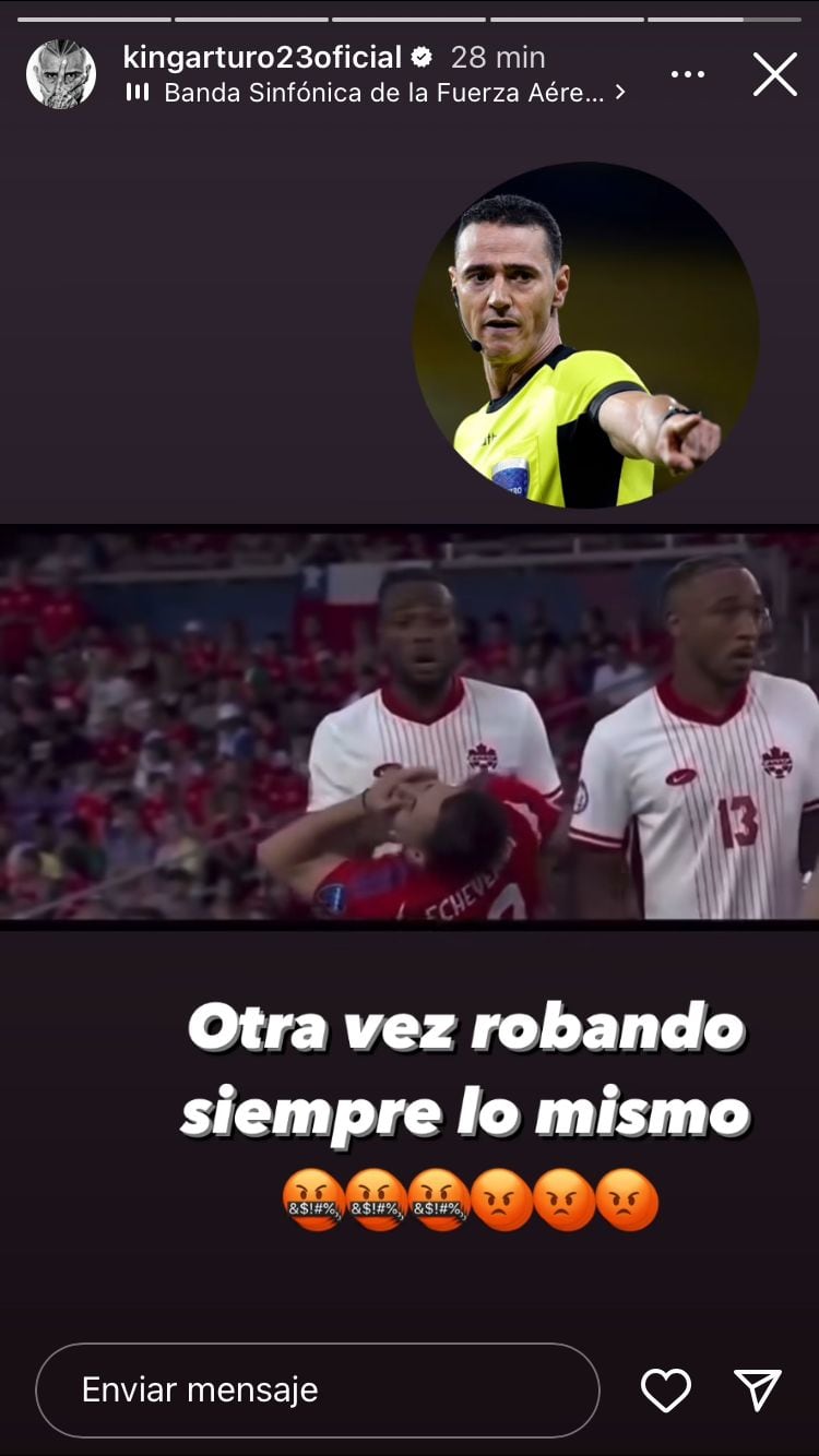 Arturo Vidal explotó contra Wilmar Roldán por polémica jugada en Chile vs Canadá.