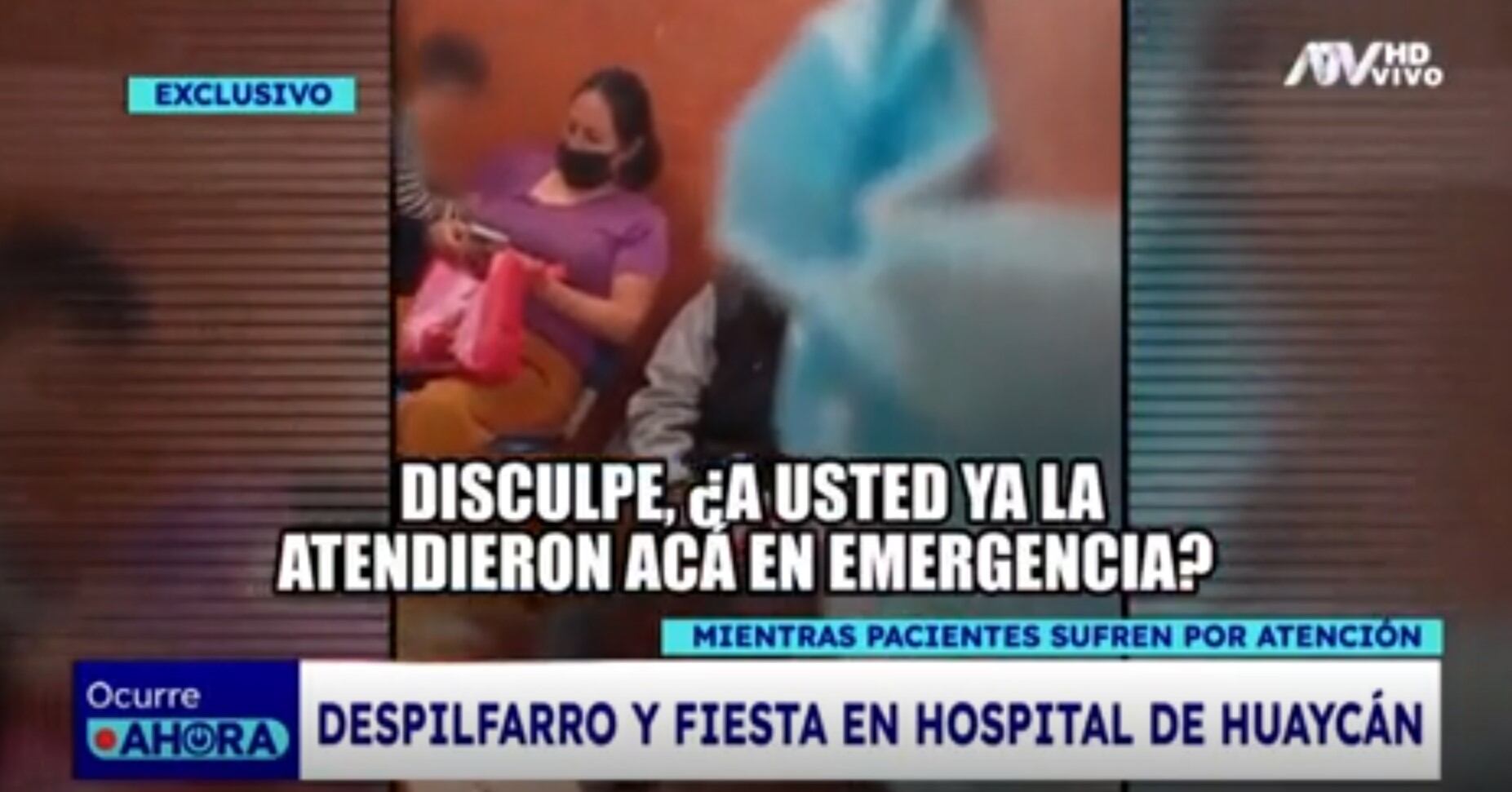 Fiesta en hospital de Huaycán mientras pacientes sufren por atención. (Captura: Ocurre Ahora)