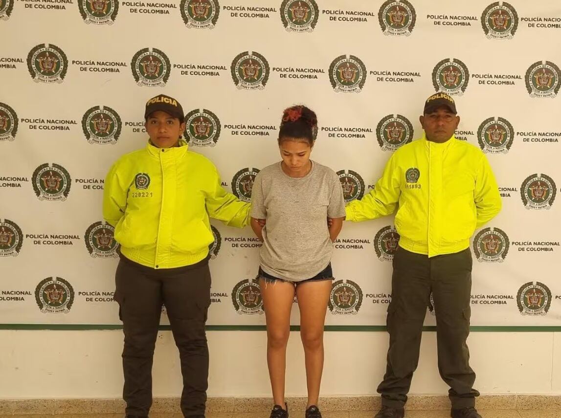 La joven cumplía el rol de marcadora en la organización criminal- crédito Policía Metropolitana de Barranquilla