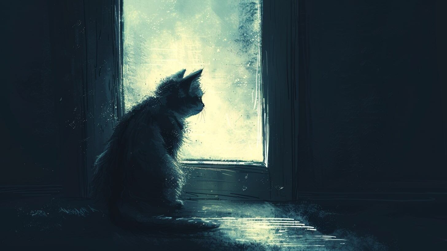 Perros y gatos tristes mostrando expresiones de melancolía y soledad. Imagen que refleja la sensibilidad y afecto de las mascotas. - (Imagen Ilustrativa Infobae)