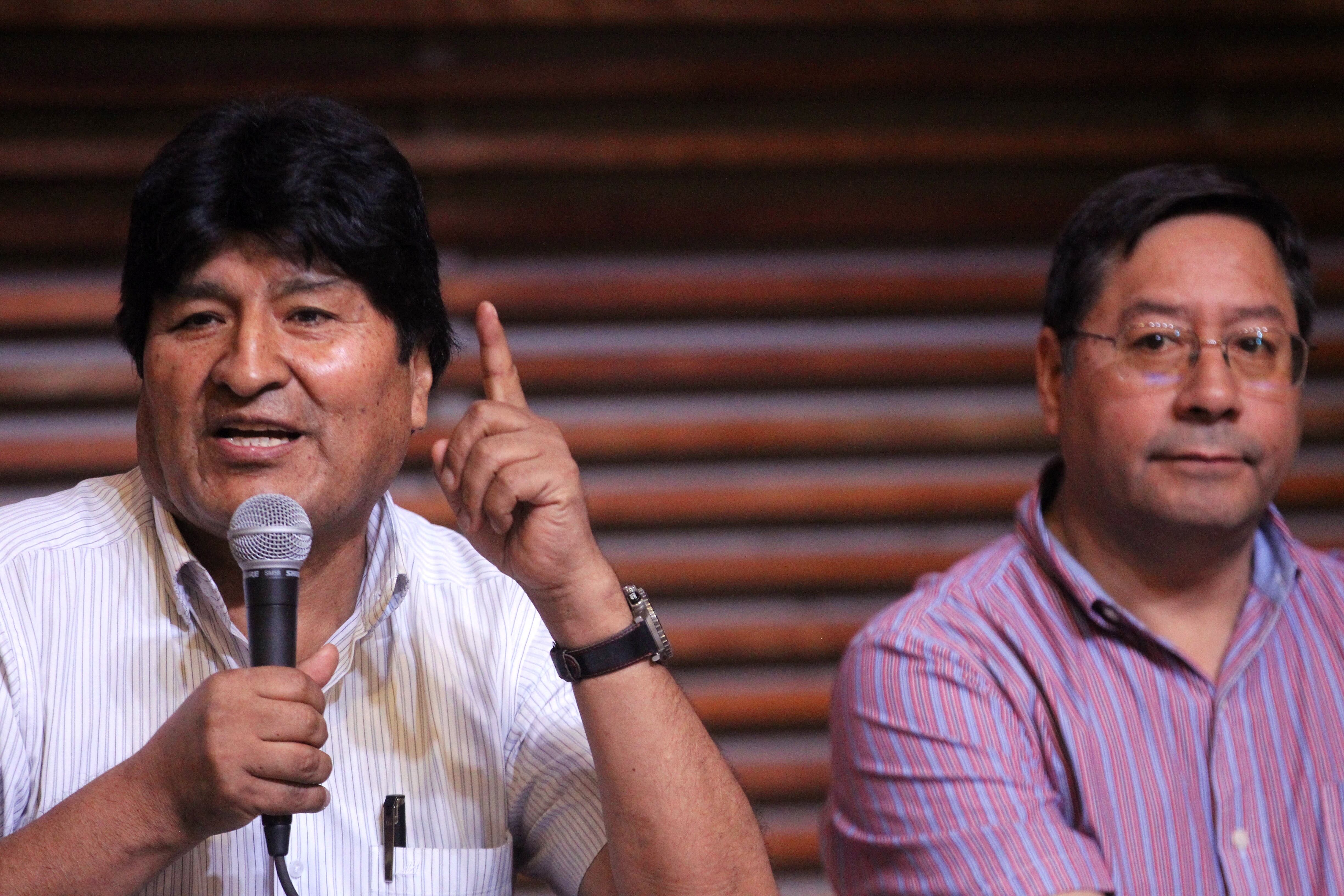 El expresidente boliviano Evo Morales y el presidente de Bolivia, Luis Arce EFE/Aitor Pereira
