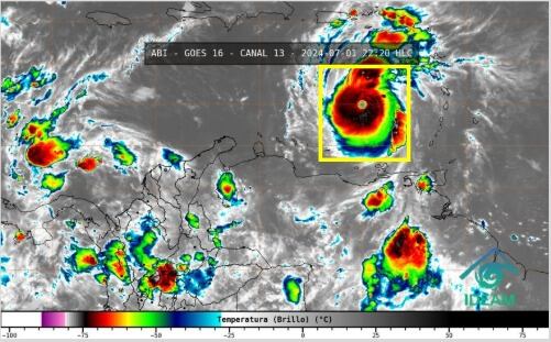 Temporada de huracanes 2024: alerta y preparación en la región Caribe y San Andrés - crédito GOES-IDEAM