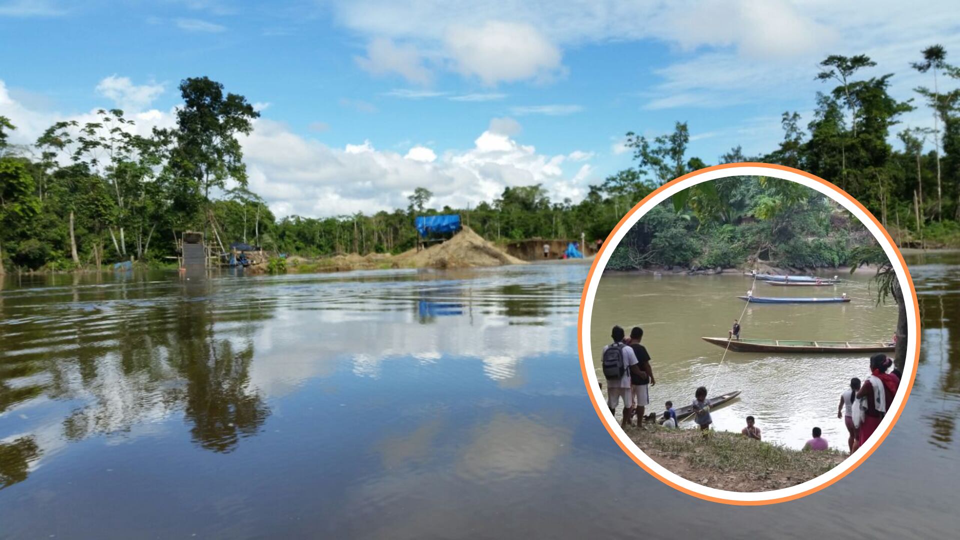 Minería ilegal en Amazonas, frontera de Perú con Ecuador.