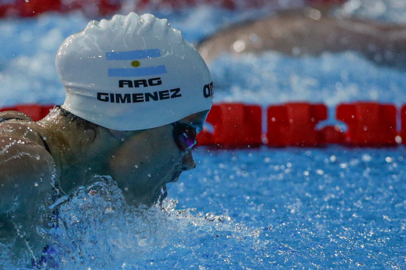 La argentina Daniela Giménez durante la final de 100 metros mariposa S9 femenino durante los Juegos Parapanamericanos 2023, en Santiago (Chile).  EFE/Ailen Díaz 