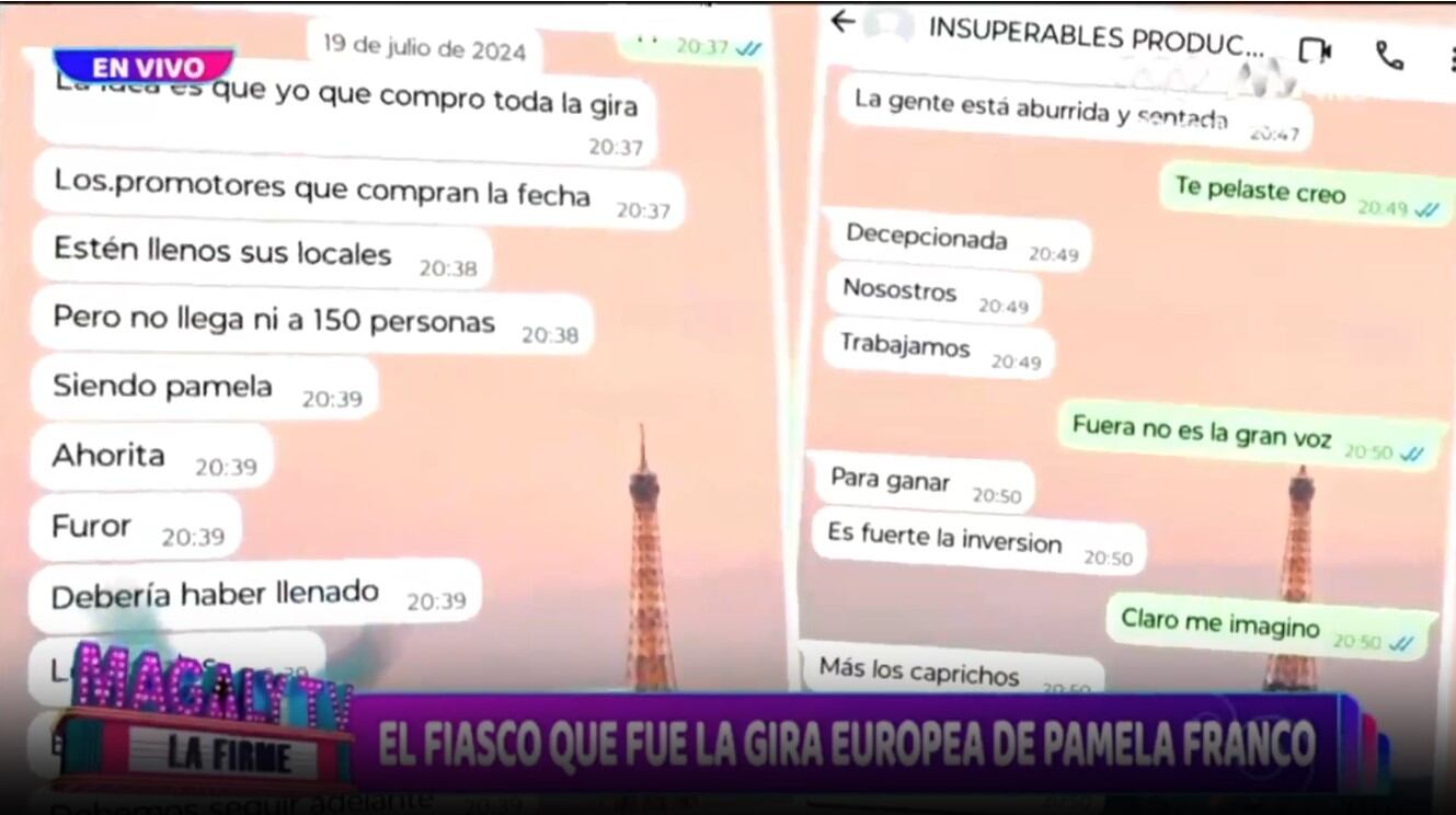 Empresaria que llevó a Pamela Franco de gira por Europa confiesa que fue un fracaso. (Captura: Magaly TV La Firme)