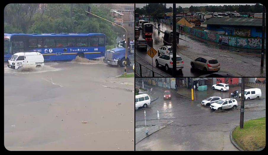 Empozamiento por lluvias en Bogotá - crédito @BogotaTransito / X