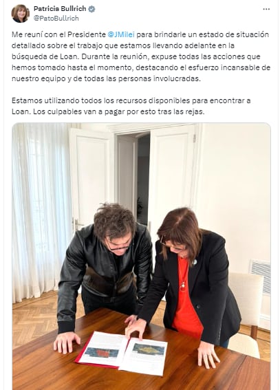 El tuit de Patricia Bullrich