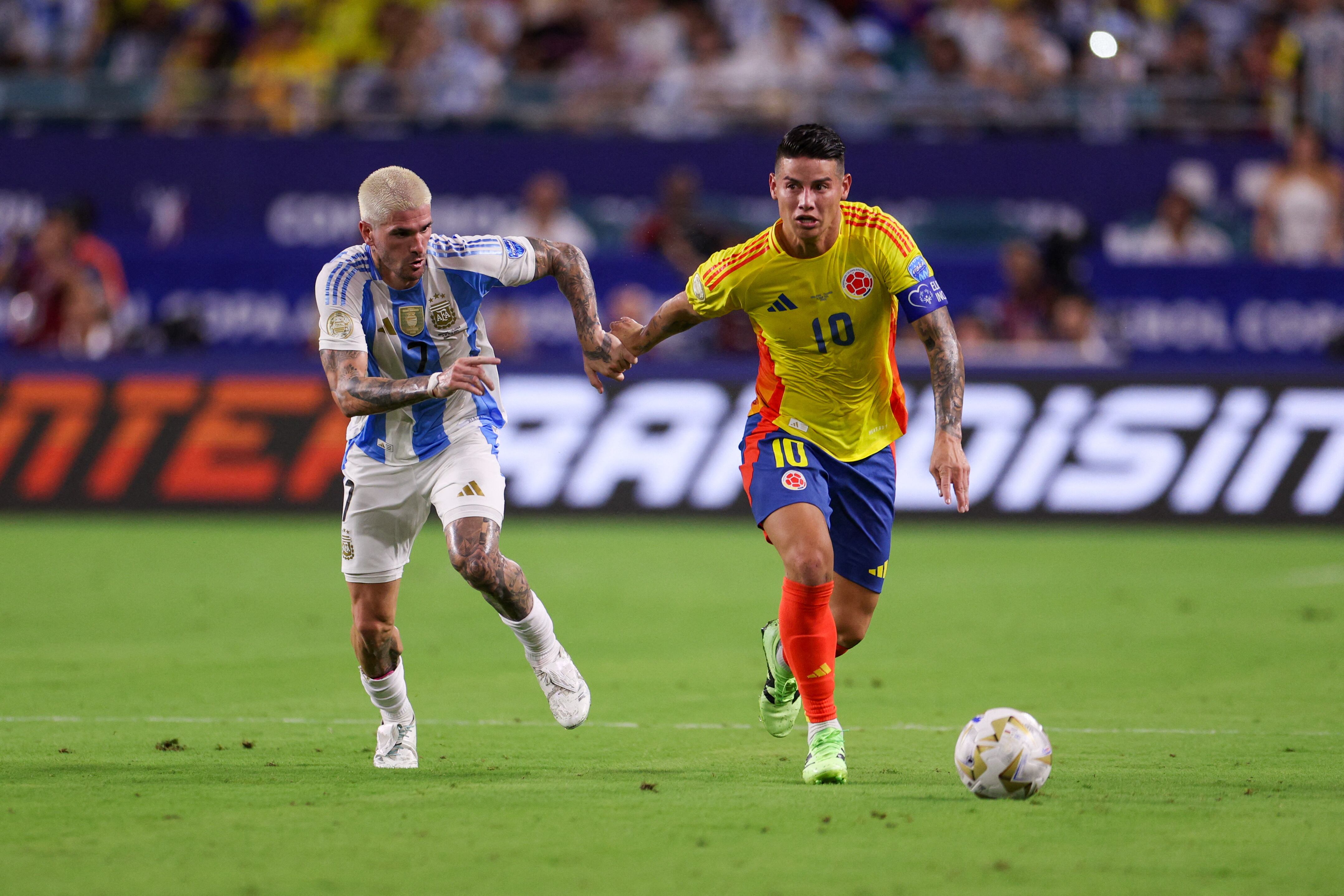 Colombia y Argentina se enfrentarán por eliminatorias el 10 de septiembre en Barranquilla - crédito Nathan Ray Seebeck/USA TODAY Sports