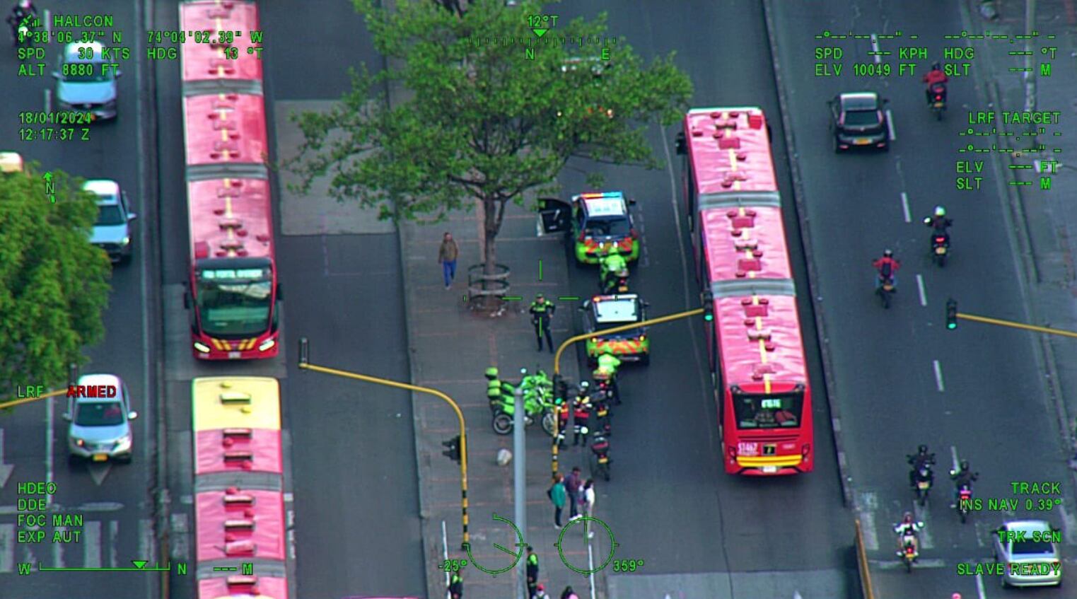 Una de las medidas es el uso de las cámaras de la Policía para priorizar el monitoreo del sistema TransMilenio - crédito @PoliciaBogota/X